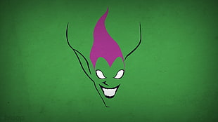 green and pink monster illustration, Marvel Comics, Green Goblin, villains, minimalism