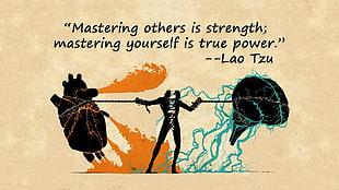 Mastering others is strength; mastering yourself is true power lao tzu text HD wallpaper