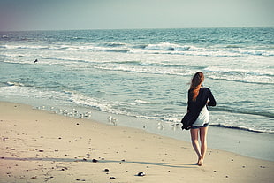 woman on seashore