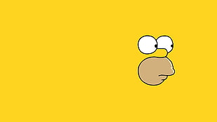 Homer Simpson, Homer Simpson, minimalism, yellow HD wallpaper