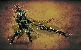 Dark Knight digital wallpaper, artwork, anime, sword