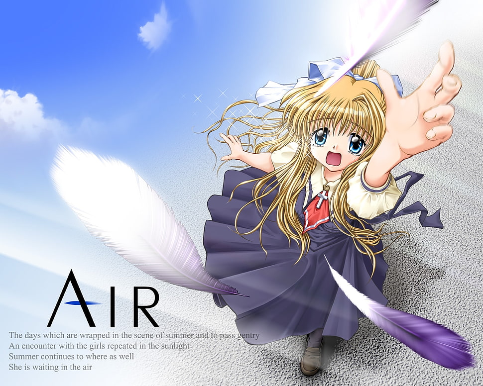 blonde haired female animated character illustration HD wallpaper