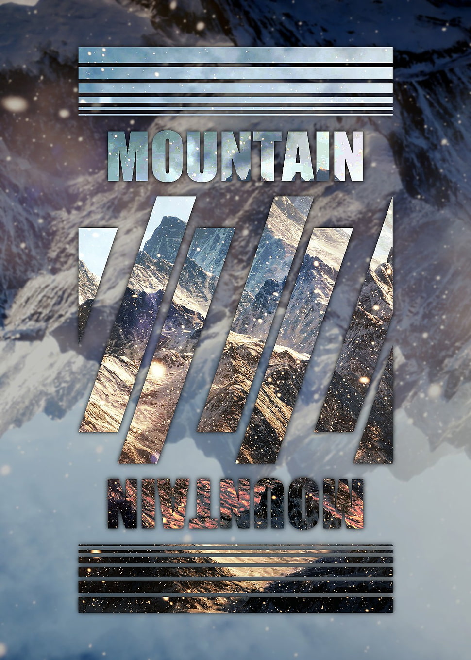 Mountain mirrored logo, mountains, polyscape, abstract HD wallpaper