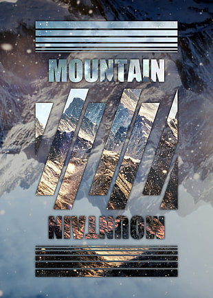 Mountain mirrored logo, mountains, polyscape, abstract