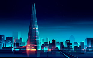 city lights during nighttime illustration