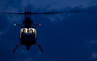 black helicopter, helicopters, night, vehicle HD wallpaper