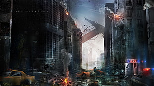doomsday illustration, anime, ruin
