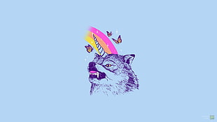 colored wolf unicorn clip art, wolf, unicorn, LSD, drugs
