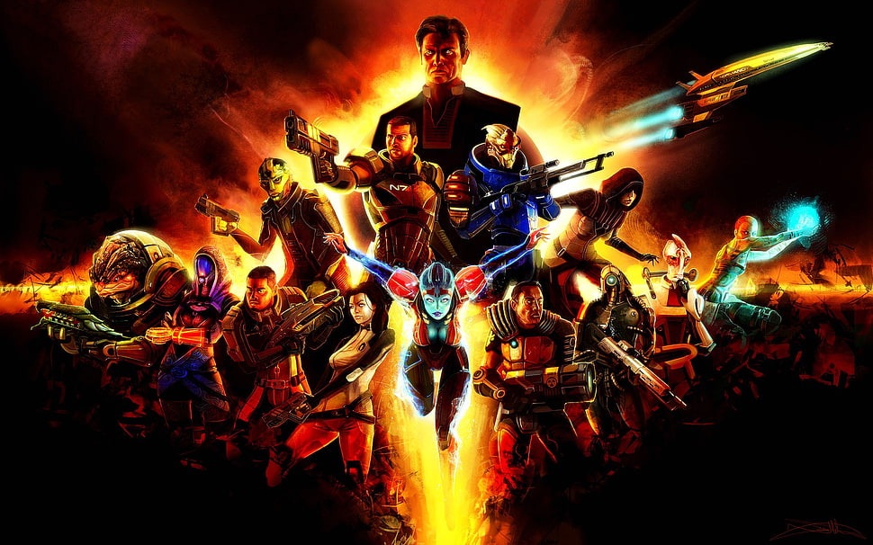 assorted color of action figures, Bioware, Mass Effect, video games HD wallpaper