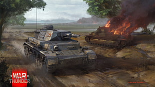 War Thunder screenshot, War Thunder, tank, Pz.Kpfw. IV Ausf. F1, T-28 HD wallpaper