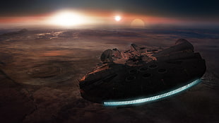 round spaceship wallpaper, Star Wars, Millennium Falcon HD wallpaper