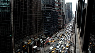 assorted-color cars, New York City, street, traffic, city