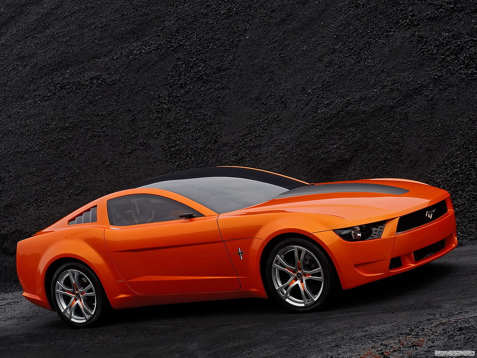 orange Ford Mustang coupe, Ford Mustang, car HD wallpaper