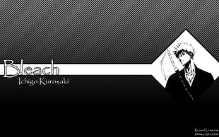 Bleach Ichigo Kurosaki wallpaper, Bleach, Kurosaki Ichigo, monochrome, stripes