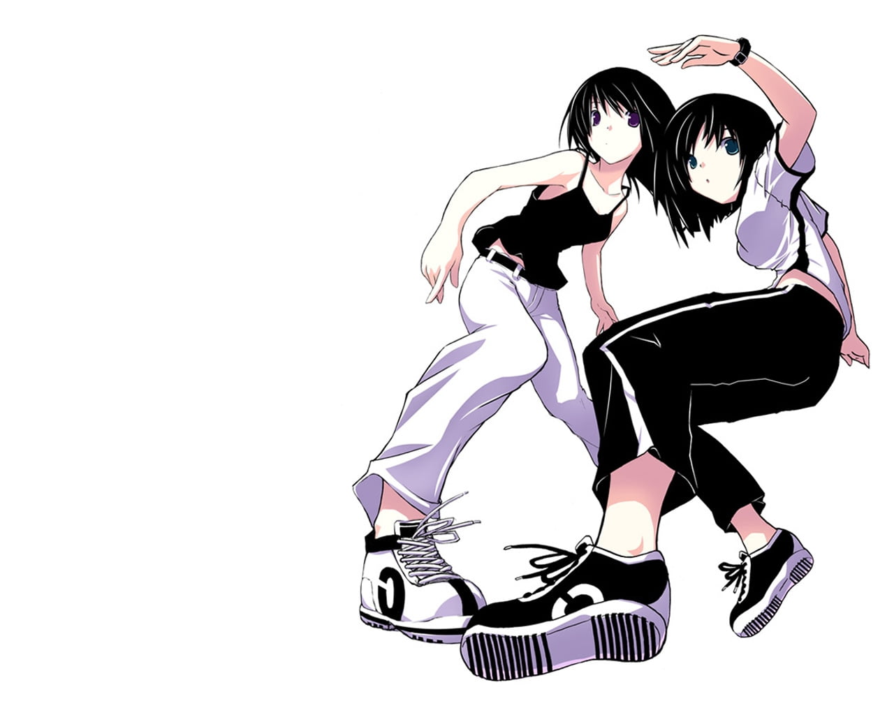 illustration of two female anime characters