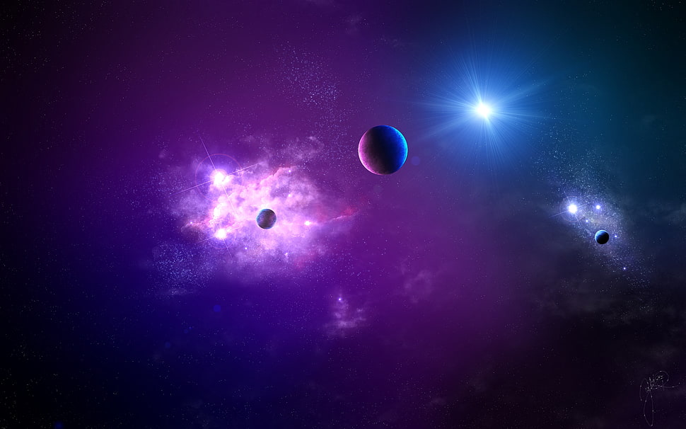 galaxy illustration HD wallpaper