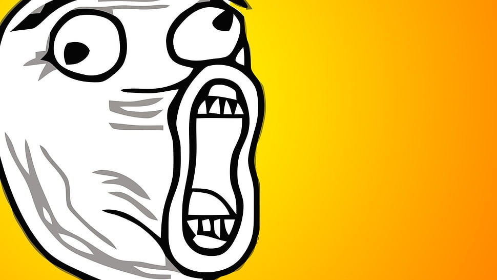 meme, troll face, cartoon, simple background HD wallpaper