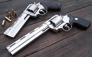 two revolvers, gun, Taurus, Raging Bull, .44 Magnum HD wallpaper