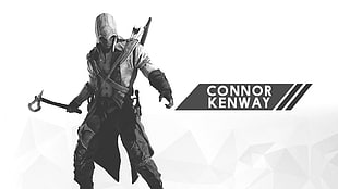 Connor Kenway wallpaper, Assassin's Creed, digital art, minimalism, 2D