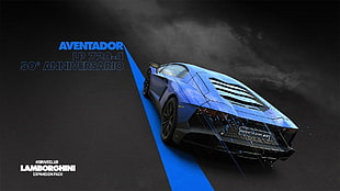 blue Lamborghini Aventador super car, Lamborghini Aventador, Lamborghini, Driveclub, video games HD wallpaper