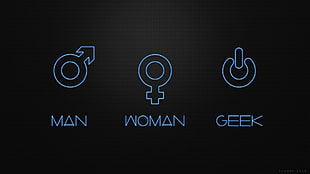 man woman and geek signs illustration HD wallpaper