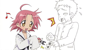 male and female anime characters, anime, Lucky Star