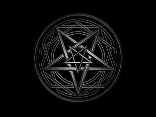 white and gray star logo, Gothic, pentagram