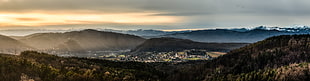 landscape photography of brown mountain during yellow sunset, graz