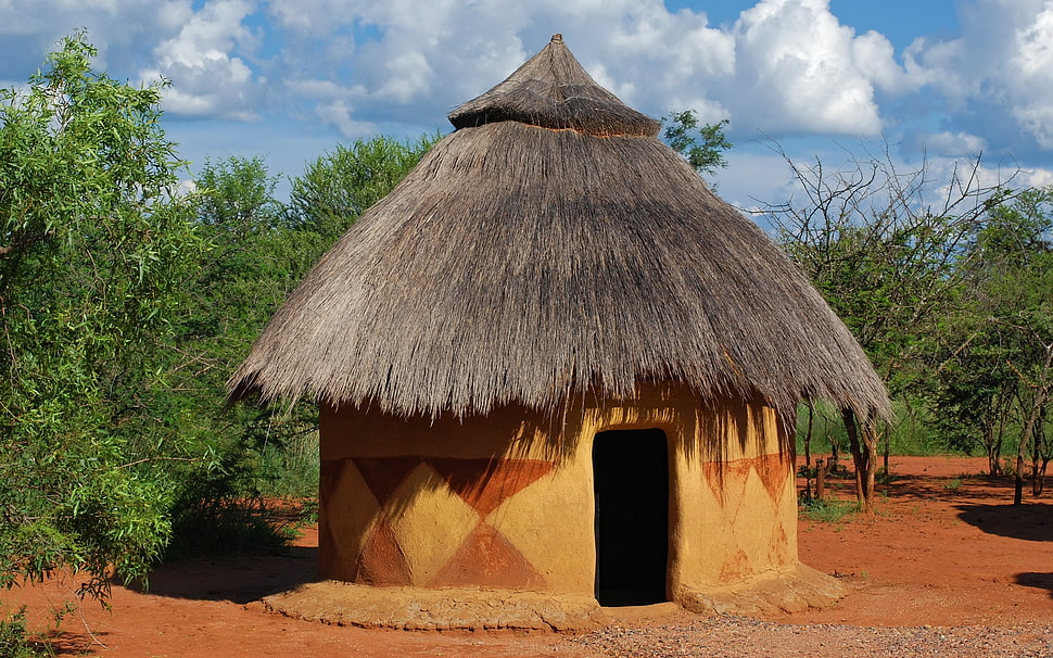 Structure,  Hut,  Grass,  Herbs HD wallpaper
