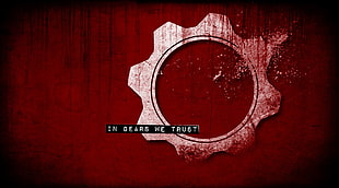 In Gears We Trust digital wallpaper, Gears of War, video games, fan art