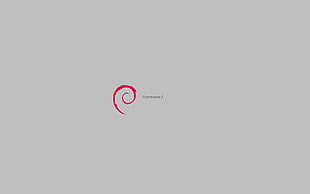 red swirl on gray background, Debian, Linux, Free Software