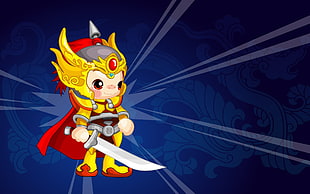 dragon warrior holding sword game application