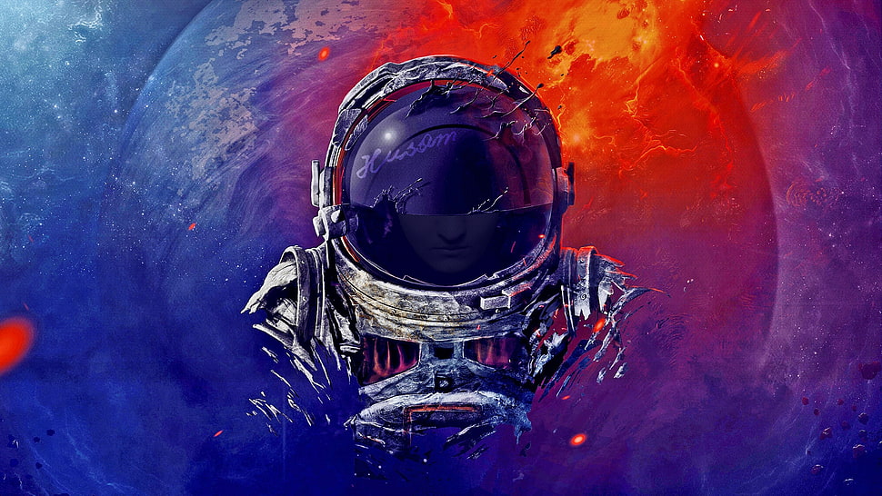 astronaut illustration, science fiction, astronaut HD wallpaper