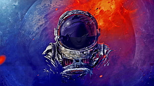 astronaut illustration, science fiction, astronaut