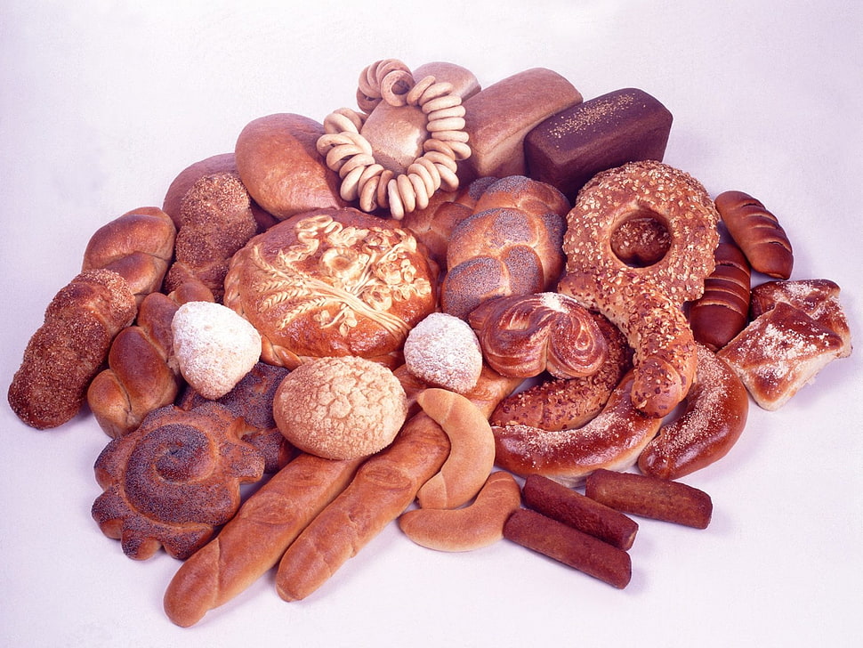 cooked bread lot HD wallpaper