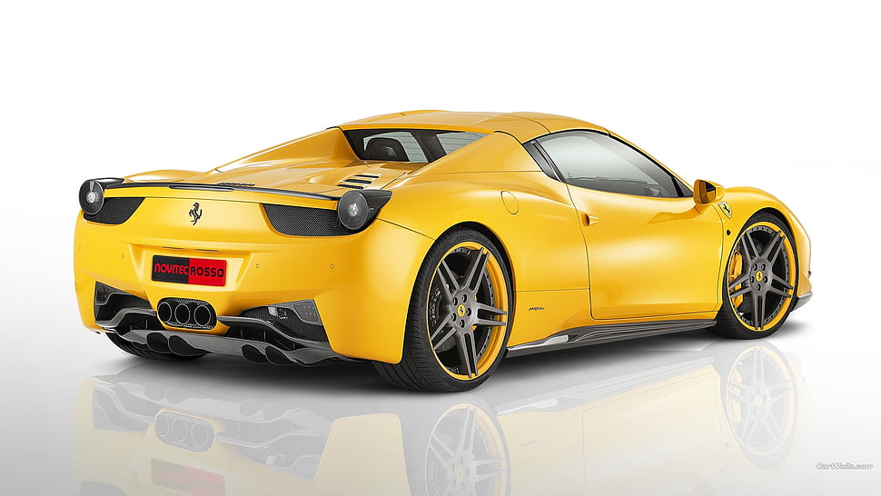 yellow Ferrari coupe, Ferrari 458, supercars, car HD wallpaper
