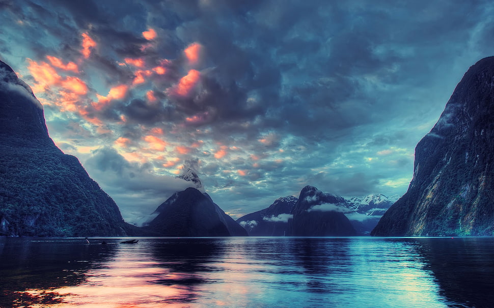 rock mountain, nature, mountains, water, New Zealand HD wallpaper