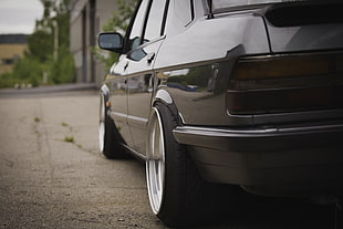 gray sedan, BMW E28, Stance, Stanceworks, static HD wallpaper