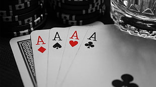 four Ace game cards HD wallpaper