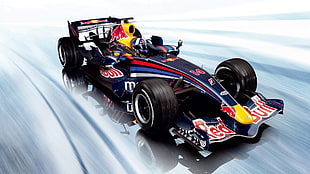 red, blue, white, and black race car, Formula 1, Red Bull Racing