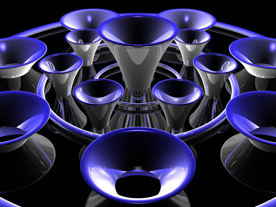 blue-and-gray ceramic chairs HD wallpaper