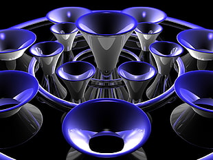 blue-and-gray ceramic chairs HD wallpaper