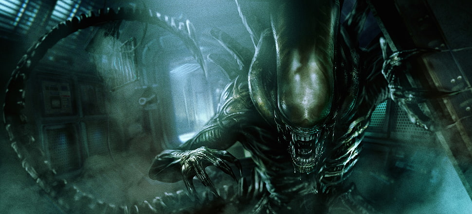 Alien illustration HD wallpaper