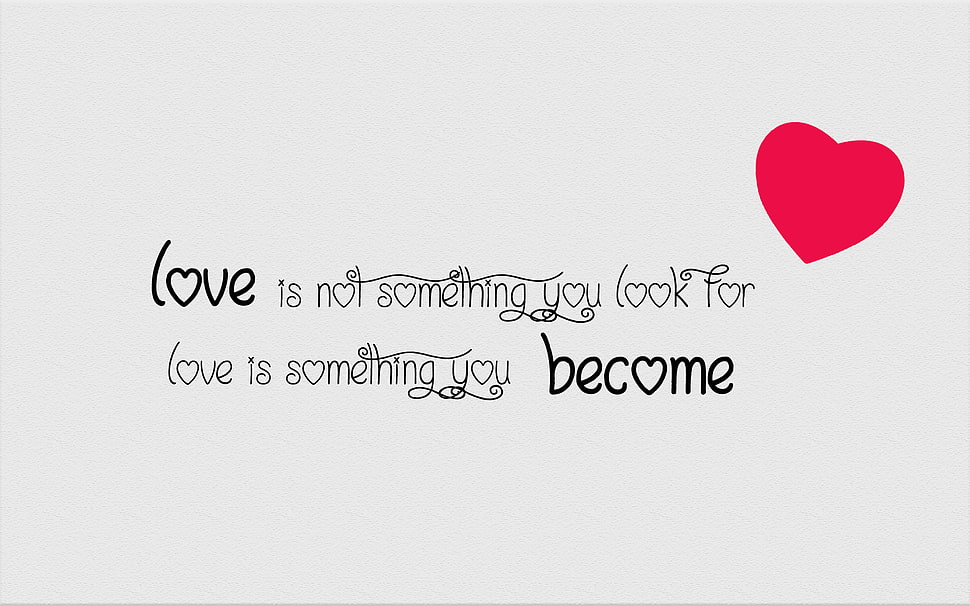 black text on white background, love HD wallpaper