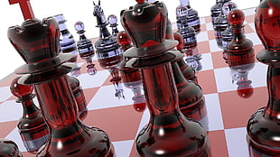 shallow photo of chess set HD wallpaper
