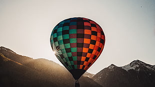 hot air balloon during sunrise HD wallpaper