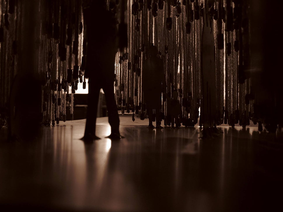 black and white window curtain, dark HD wallpaper