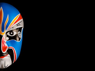 multicolored mask with black background