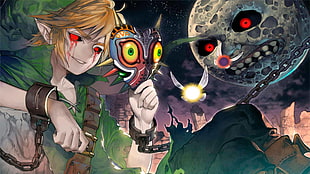 video game poster, The Legend of Zelda: Majora's Mask, Link, The Legend of Zelda, video games