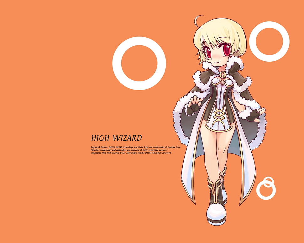 yellow haired female anime character high wizard illustration HD wallpaper
